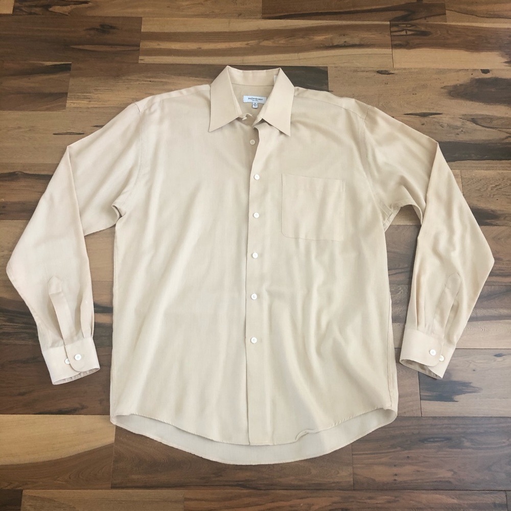 YSL For Men Tan Button-Down Shirt